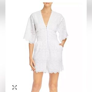 Notes Du Nord Omia Cotton Eyelet Romper White Size 36/ 6 US NWT